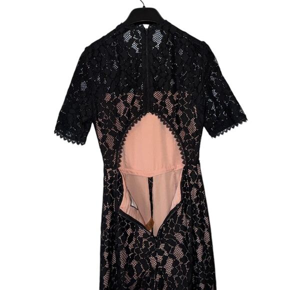 Alexis Janus Black Lace Jumpsuit Open Back Evening Party Outfit Size Small - Picture 10 of 16